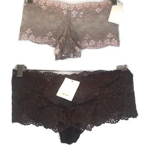 NWT Set (2) French cut lace briefs size Medium